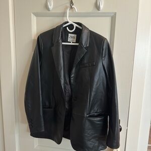 Zara Leather Blazer